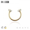 INTERNALLY THREADED CZ PRONG SET HORSESHOE ASTM F-136 IMPLANT GRADE TITANIUM INTERNALLY THREADED CZ PRONG SET HORSESHOE ASTM F-136 IMPLANT GRADE TITANIUM